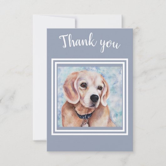 Sweet Beagle Puppy Vielen Dank Dankeskarte (Vorderseite)