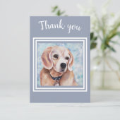 Sweet Beagle Puppy Vielen Dank Dankeskarte (Stehend Vorderseite)