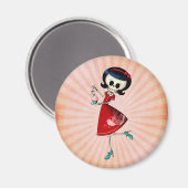 Sweet & Beängstigend Skeleton Girl Magnet (Vorderseite/Rückseite)
