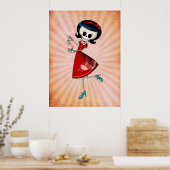 Sweet & Beängstigend Skeleton Girl Poster (Küche)
