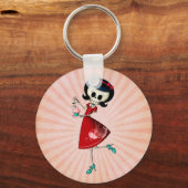 Sweet & Beängstigend Skeleton Girl Schlüsselanhänger (Vorderseite)