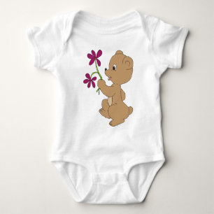 Sweet Bear Art Drawn Baby Brown Bären Art Strampler