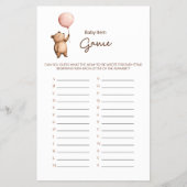 Sweet Bear Baby Shower Game Guessing Activity Flyer (Vorne)