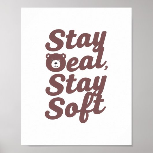 Sweet Bear in a Hoodie Positive Message Poster (Vorne)