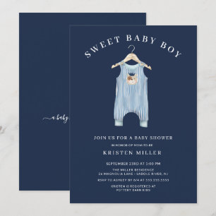 Sweet Bear Romper Boys Baby Dusche Einladung