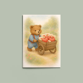 Sweet Bear Valentine Hearts | Whimsical Woodland  Karte