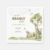 Sweet Bearly Wait Bear Watercolor Babydusche Serviette (Vorderseite)