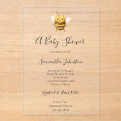 Sweet Bee Baby Shower  Acryleinladungen (Vorderseite)