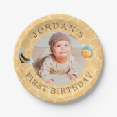 Sweet Bee Birthday Pappteller (Vorderseite)