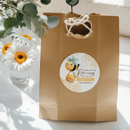 Sweet Bee Birthday Runder Aufkleber