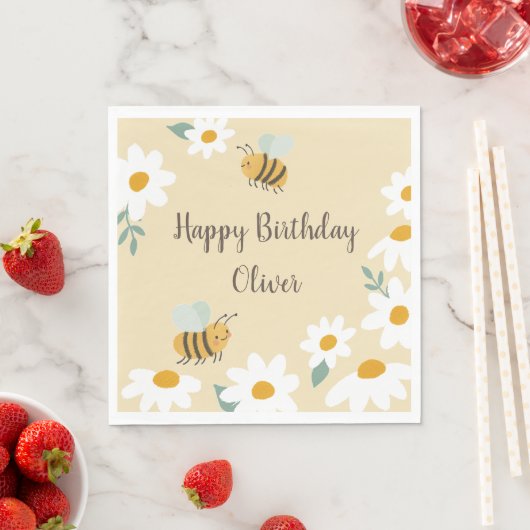 Sweet Bee Birthday Serviette (Beispiel)