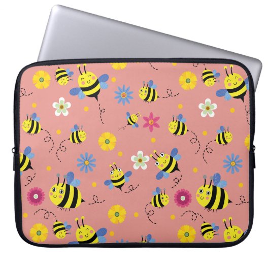 Sweet Bee Blossom Garden Laptopschutzhülle (Vorderseite)