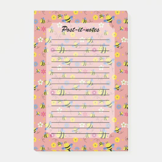 Sweet Bee Blossom Garden Post-it Klebezettel (Vorderseite)