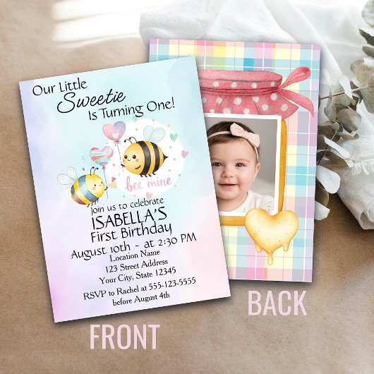 Sweet Bee First Birthday Personalized