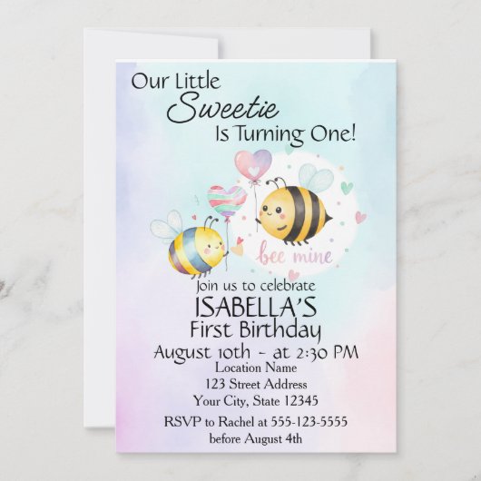 Sweet Bee First Birthday Personalized (Vorderseite)