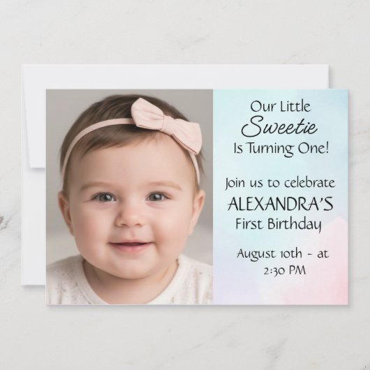 Sweet Bee First Birthday Personalized Invite (Vorderseite)