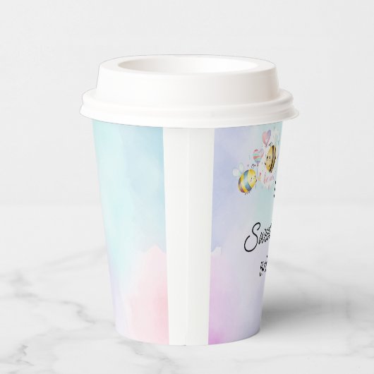 Sweet Bee First Birthday Personalized Pappbecher (Rechts)