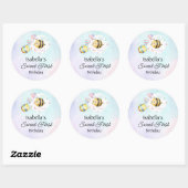 Sweet Bee First Birthday Personalized Runder Aufkleber (Blatt)