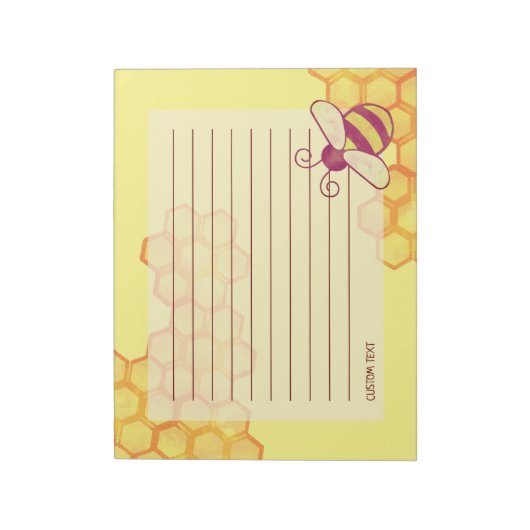 Sweet Bee Honeycomb Custom Notepad Notizblock (Rotiert)