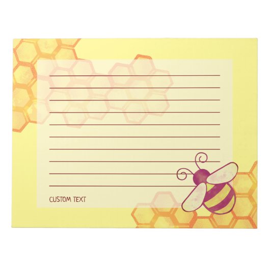 Sweet Bee Honeycomb Custom Notepad Notizblock (Vorderseite)