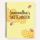 Sweet Bee Honeycomb Custom Sketchbook Notizblock (Vorderseite)
