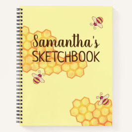 Sweet Bee Honeycomb Custom Sketchbook Notizblock