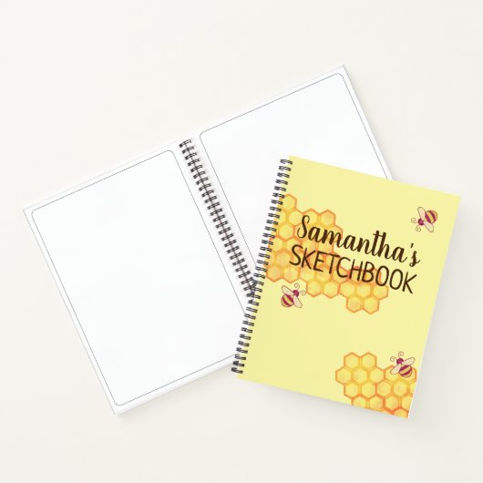 Sweet Bee Honeycomb Custom Sketchbook Notizblock (Innenseite)