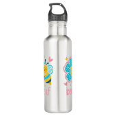 Sweet "Bee Leaf" Crayon Art: Whimsical Bee Edelstahlflasche (Rückseite)