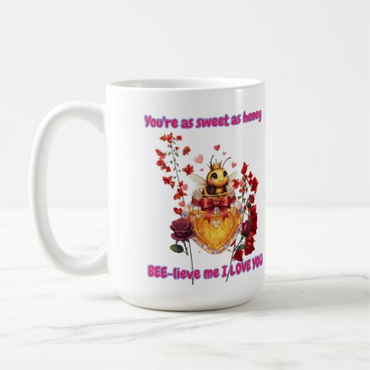 Sweet BEE mine-BEE lieve me i love you Kaffeetasse (Links)