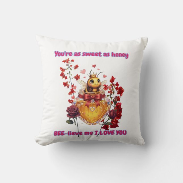 Sweet BEE mine-BEE lieve me i love you Kissen (Vorderseite)