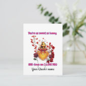 Sweet BEE mine-BEE lieve me i love you Postkarte (Stehend Vorderseite)