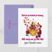 Sweet BEE mine-BEE lieve me i love you Postkarte (Vorne/Hinten)