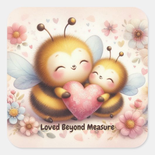 Sweet Bee Valentine Encouragement Sticker (Vorderseite)