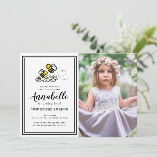 Sweet Beet Day Party Niedliches Blumengebäck Gebur Einladung (Stehend Vorderseite)