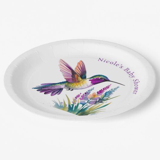 Sweet Beginnend: Eine Babydusche-Feier Pappteller (Schrägansicht)