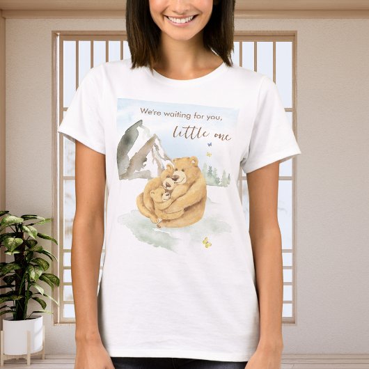 Sweet Beige Mountain Watercolor Bear Hug T-Shirt