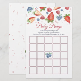 Sweet Berry Baby Shower Bingo Game