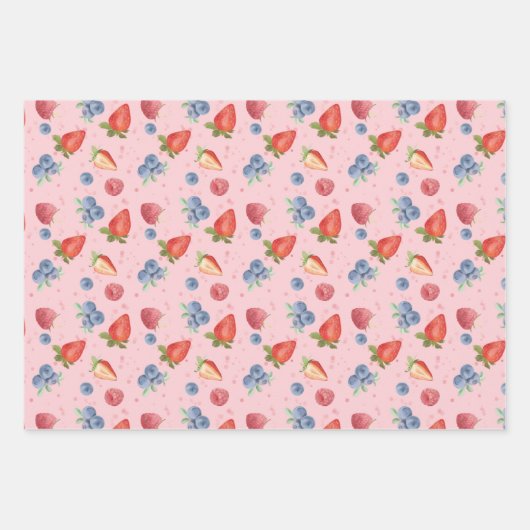 Sweet Berry Birthday Wrapping Paper Sheets Geschenkpapier Set (Vorderseite 3)