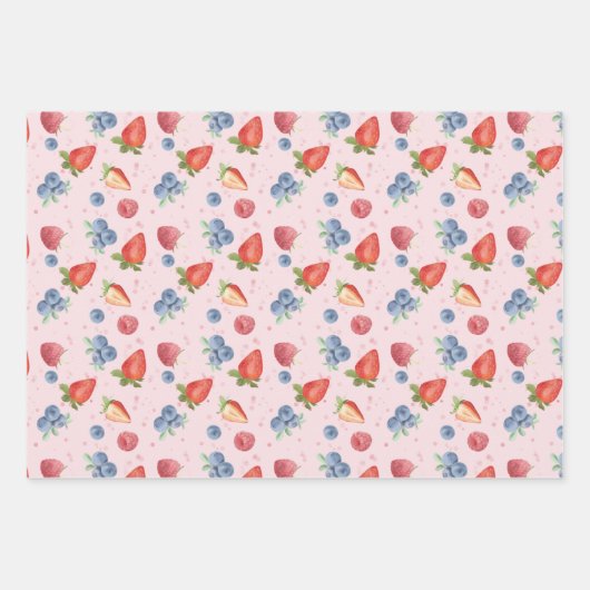 Sweet Berry Birthday Wrapping Paper Sheets Geschenkpapier Set (Vorderseite 2)