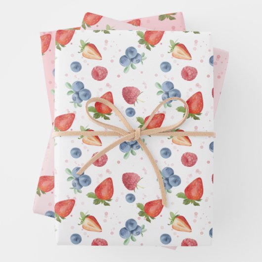 Sweet Berry Birthday Wrapping Paper Sheets Geschenkpapier Set (Beispiel)