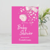 Sweet Berry Color Wild Blume Baby Shower Einladung (Stehend Vorderseite)