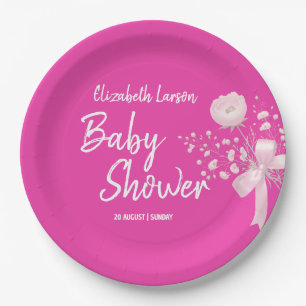 Sweet Berry Color Wild Blume Baby Shower Pappteller
