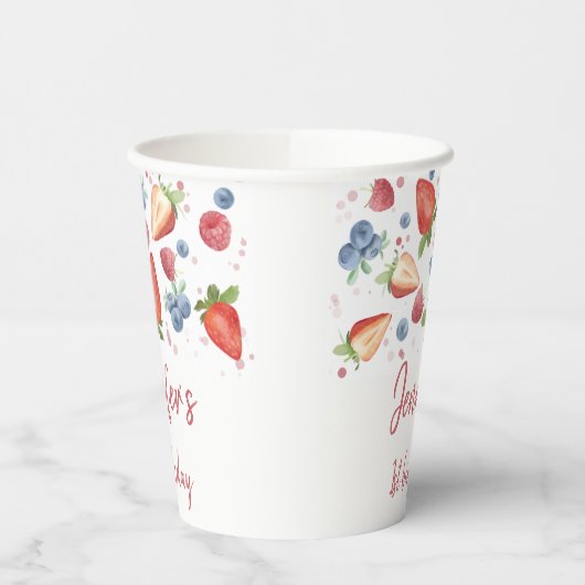 Sweet Berry First Geburtstag Pappbecher (Links)