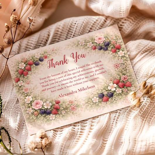 Sweet Berry Garden 1st Birthday Dankeskarte