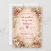 Sweet Berry Garden 1st Birthday Einladung (Vorderseite)