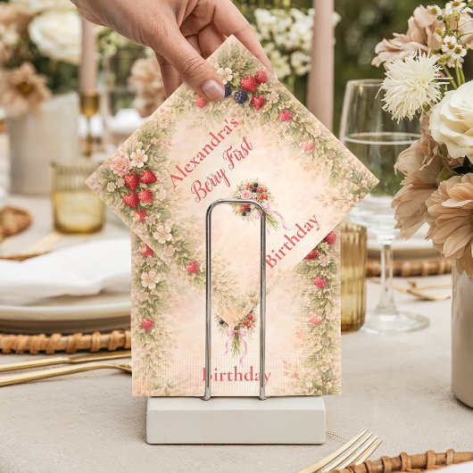 Sweet Berry Garden 1st Birthday Serviette