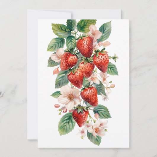 Sweet Berry in Love Strawberry Bridal Shower Einladung (Rückseite)