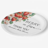 Sweet Berry in Love Strawberry Bridal Shower Pappteller (Schrägansicht)