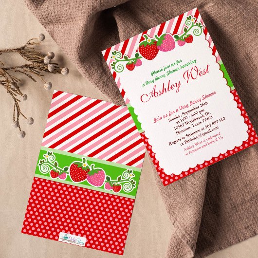 Sweet Berry Strawberry Baby Shower Einladung