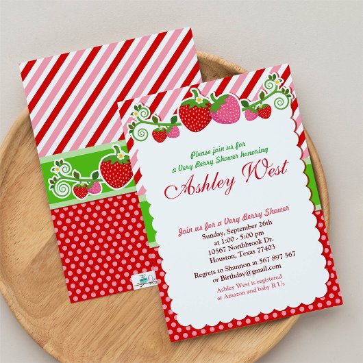 Sweet Berry Strawberry Baby Shower Einladung
